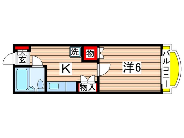 ハセベ椿森コーポ（１～６号室）の物件間取画像